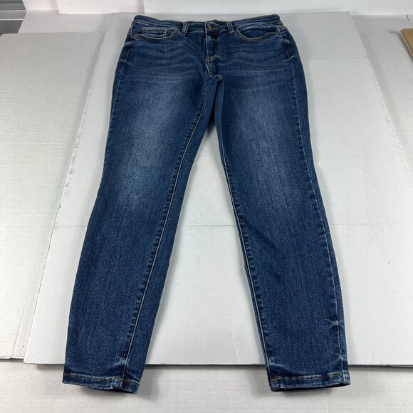 Judy Blue Jeans Women's 34x28* Skinny Mid Rise Crop Blue Stretch Denim Tag 32 - Picture 1 of 16